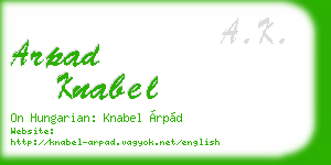 arpad knabel business card