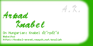 arpad knabel business card